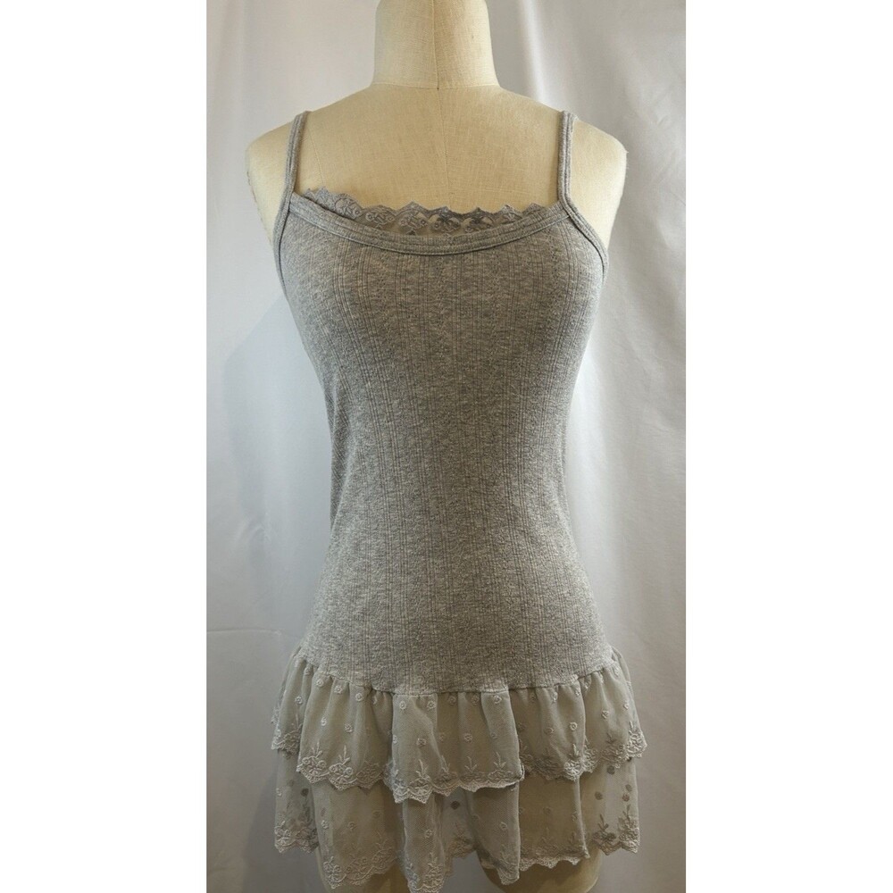 Little Blue House By Harley Gray Tiered Lace Ruffle Tank Top Size XS